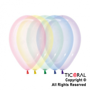 GLOBO GLOBOX 14" CRISTAL PASTEL MULTICOLOR x 50